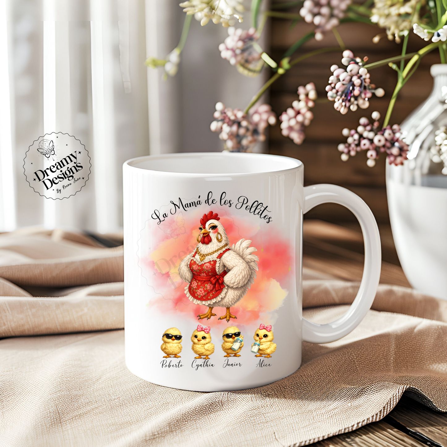 La Mama De Los Pollitos Mug - Custom Drinkware - Spanish Gifts - Gifts for Mom - Regalos para Mama