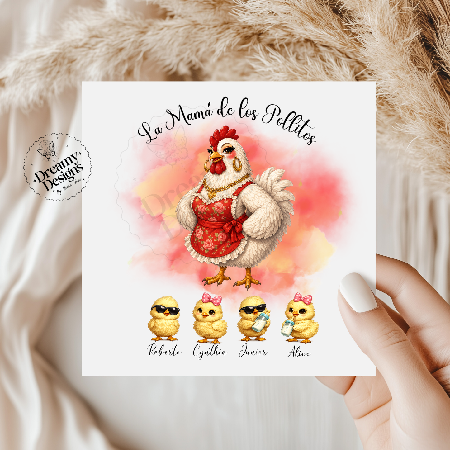 La Mamá de los Pollitos Custom Greeting Card - Spanish Gifts - Regalos para Mama - Gifts for Her