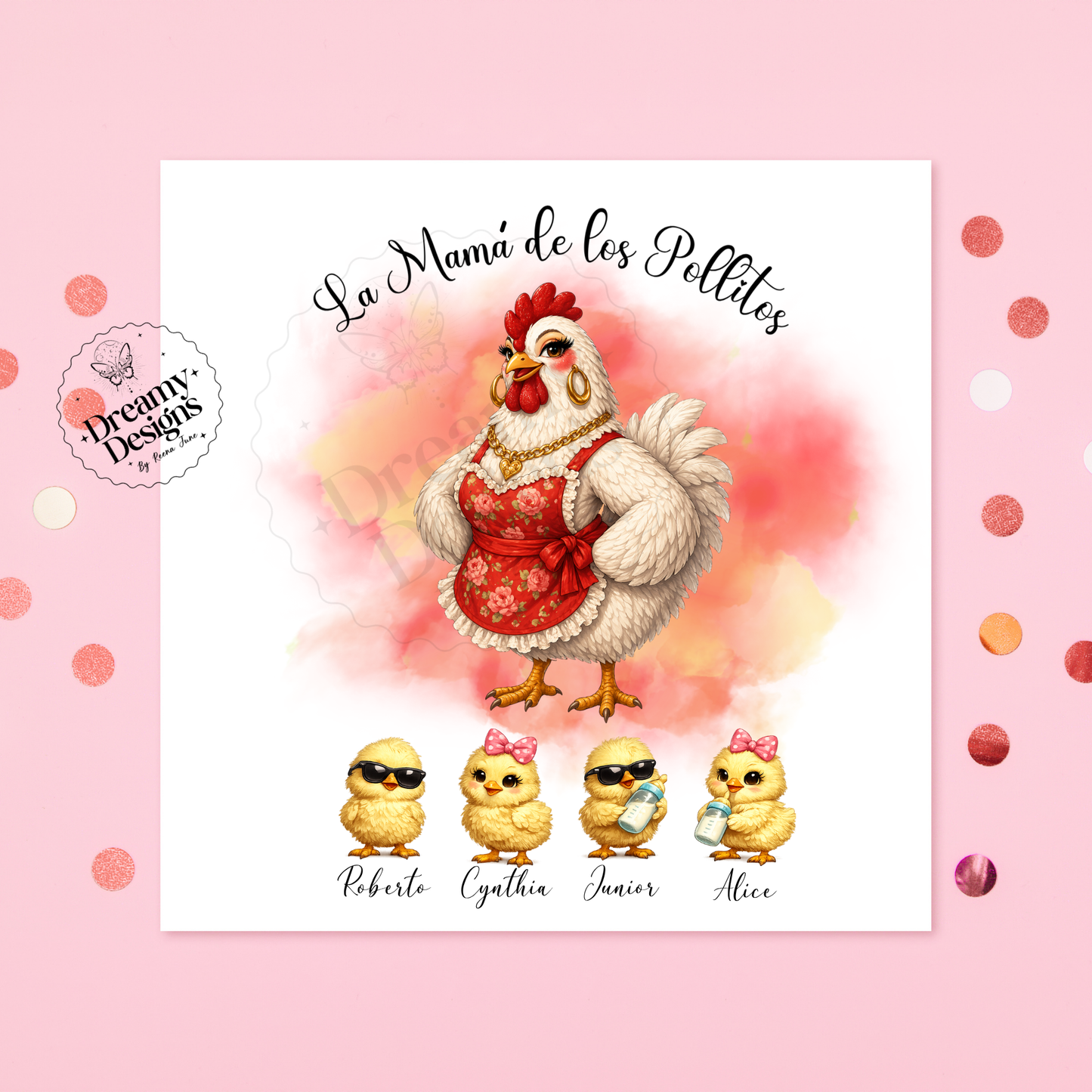 La Mamá de los Pollitos Custom Greeting Card - Spanish Gifts - Regalos para Mama - Gifts for Her
