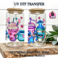 Stitch Coffee & Flowers UV DTF Transfer - Funny Coffee Gossip Tumbler Wrap - Ready to Press Decal - Cup & Tumbler Sticker