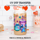 Stitch Coffee & Flowers UV DTF Transfer - Funny Coffee Gossip Tumbler Wrap - Ready to Press Decal - Cup & Tumbler Sticker