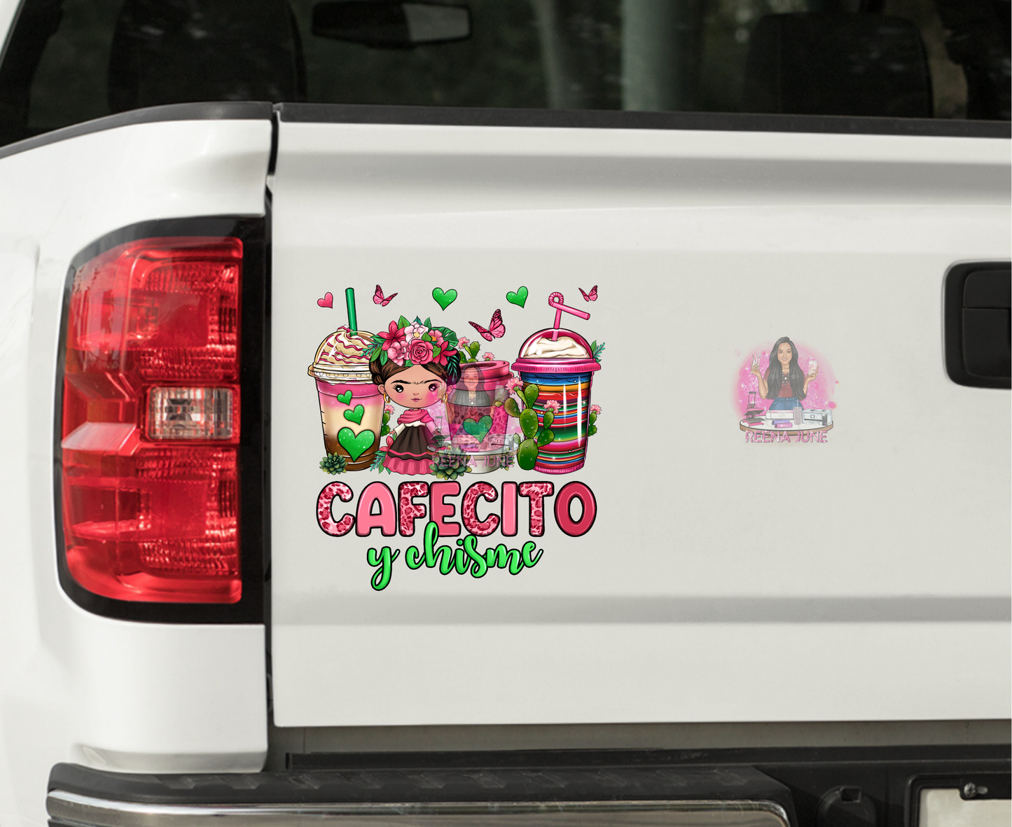 Cafecito y Chisme Frida Kahlos UV DTF Transfer - Waterproof Decal for Glass - Cafecito y Chisme Waterproof Sticker