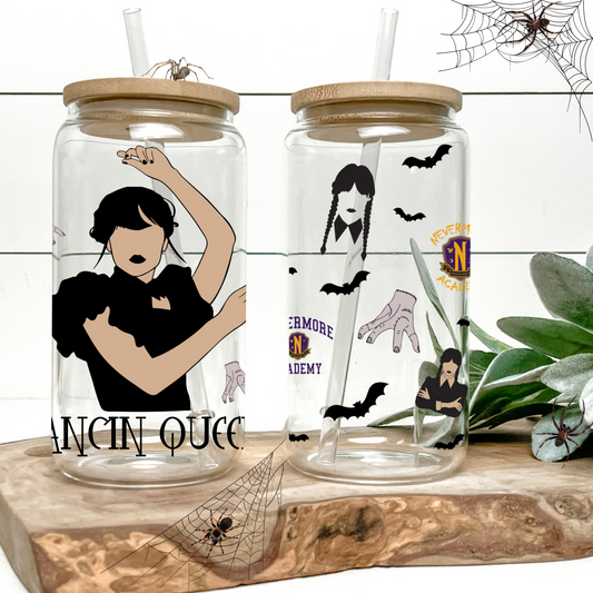 Dance Queen - Halloween Queen Wednesday Addams Libbey Glass Can