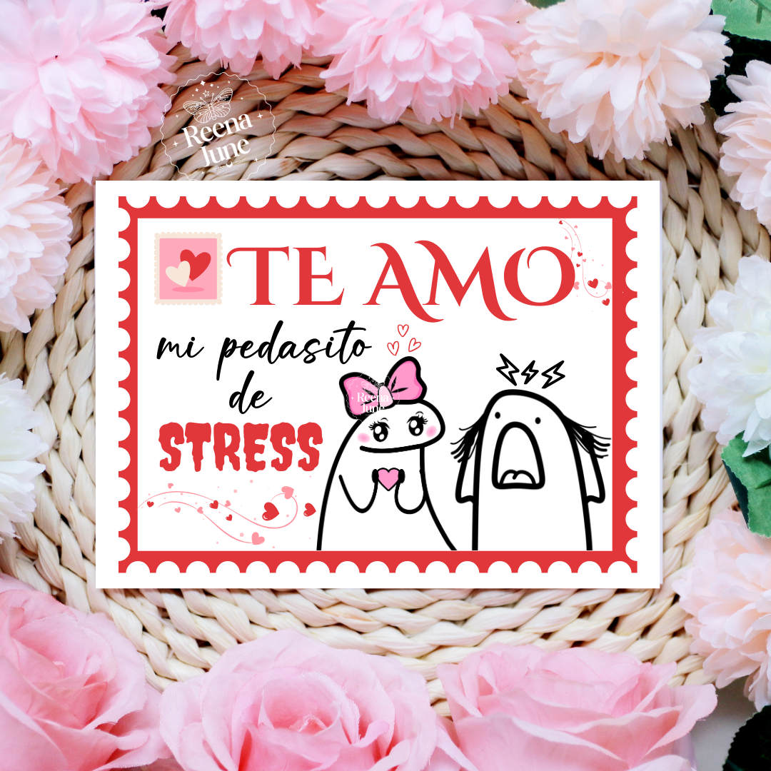 Te Amo Mi Pedasito de Estress Spanish Greeting Card, Tarjeta de Felicitación en Español, Spanish Anniversary Card, Funny Spanish Greeting Card
