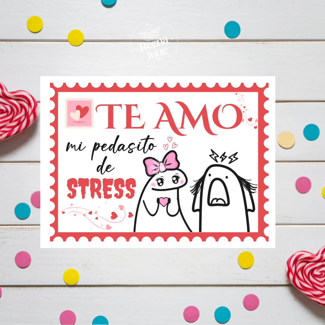 Te Amo Mi Pedasito de Estress Spanish Greeting Card, Tarjeta de Felicitación en Español, Spanish Anniversary Card, Funny Spanish Greeting Card