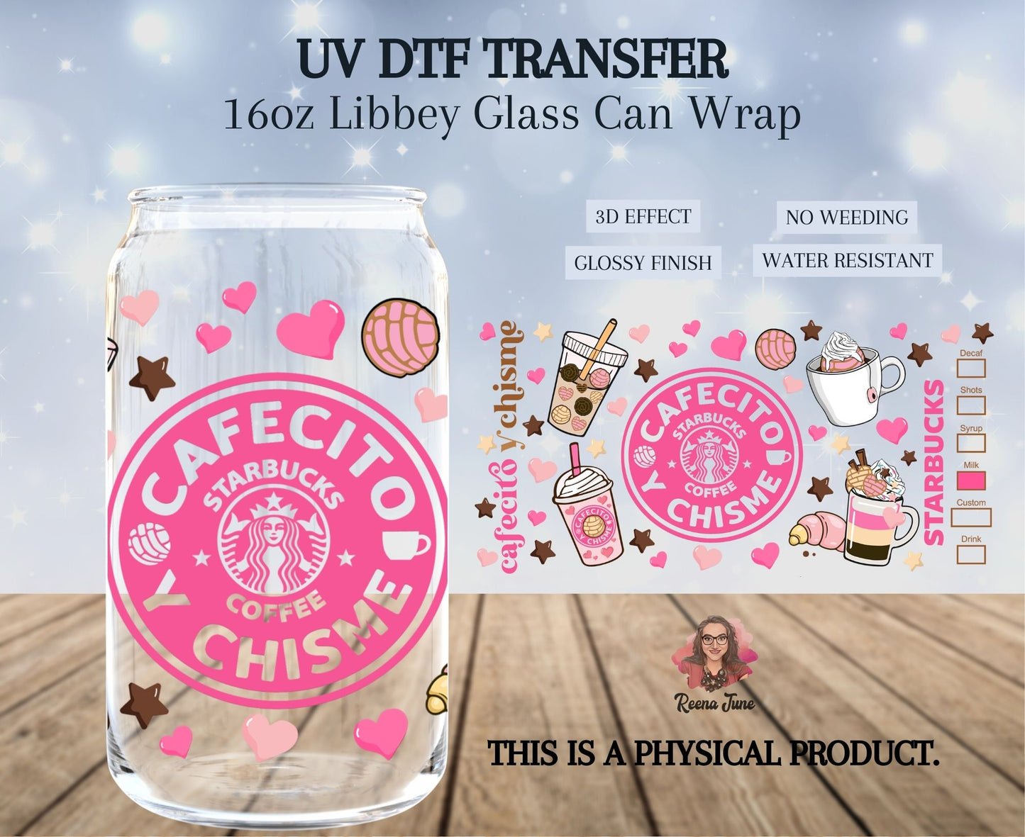 Cafecito Y Chisme UV DTF Transfer