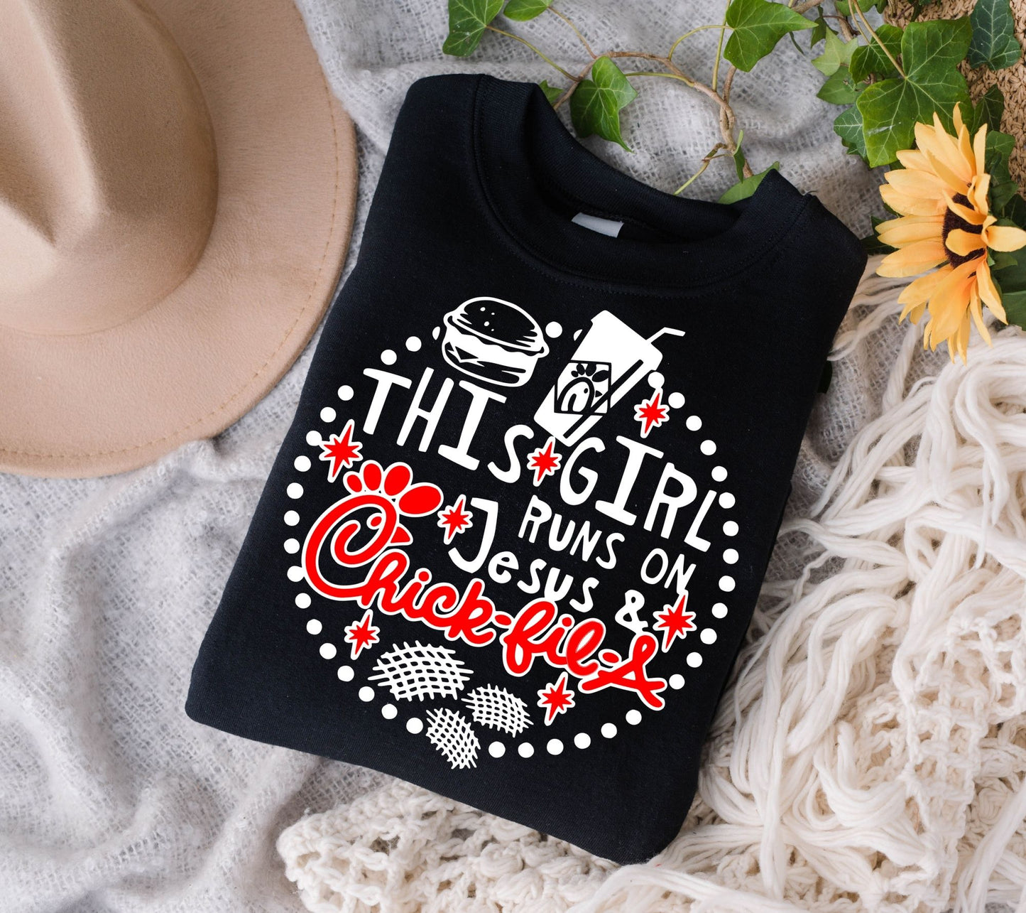 This girl runs on Jesus & Chick Fil A Shirt