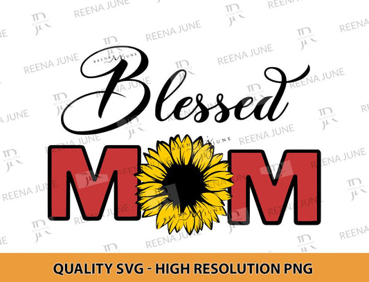 Sunflower Blessed Mom Svg