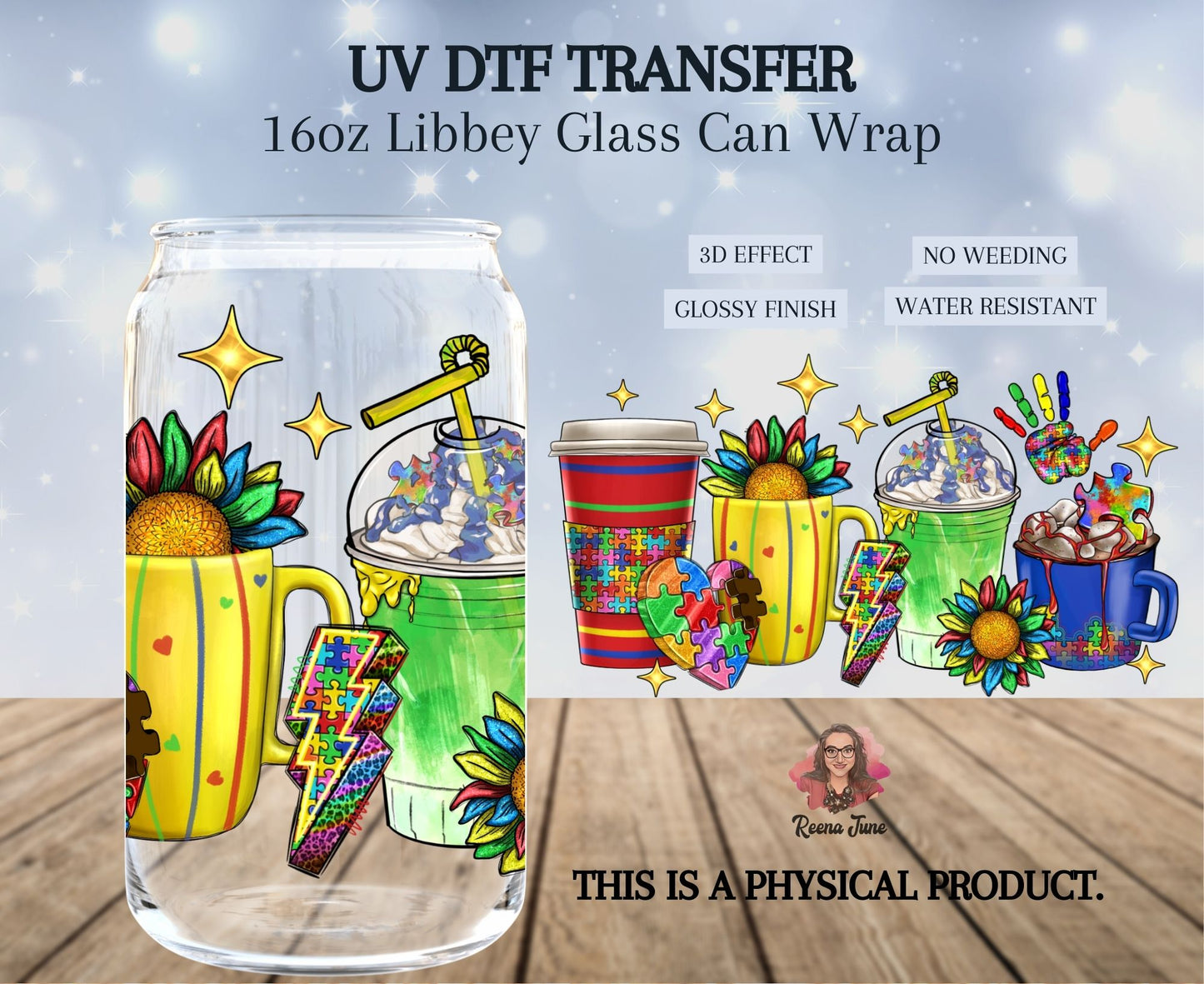 Autism Awareness UV DTF Transfer