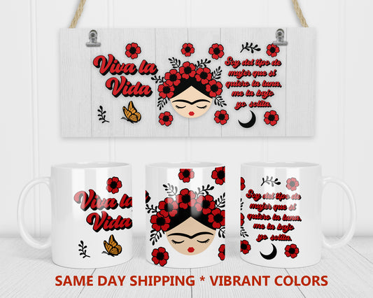 Frida Kahlo Sublimation Mug Wrap