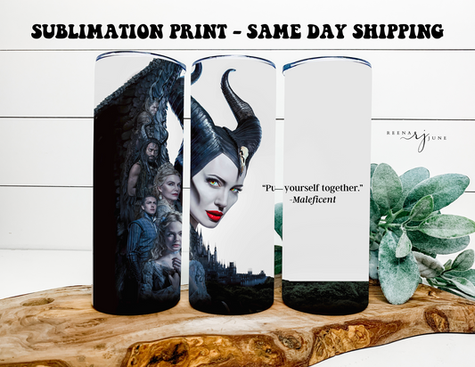 Maleficent 20oz Skinny Tumbler Sublimation Print