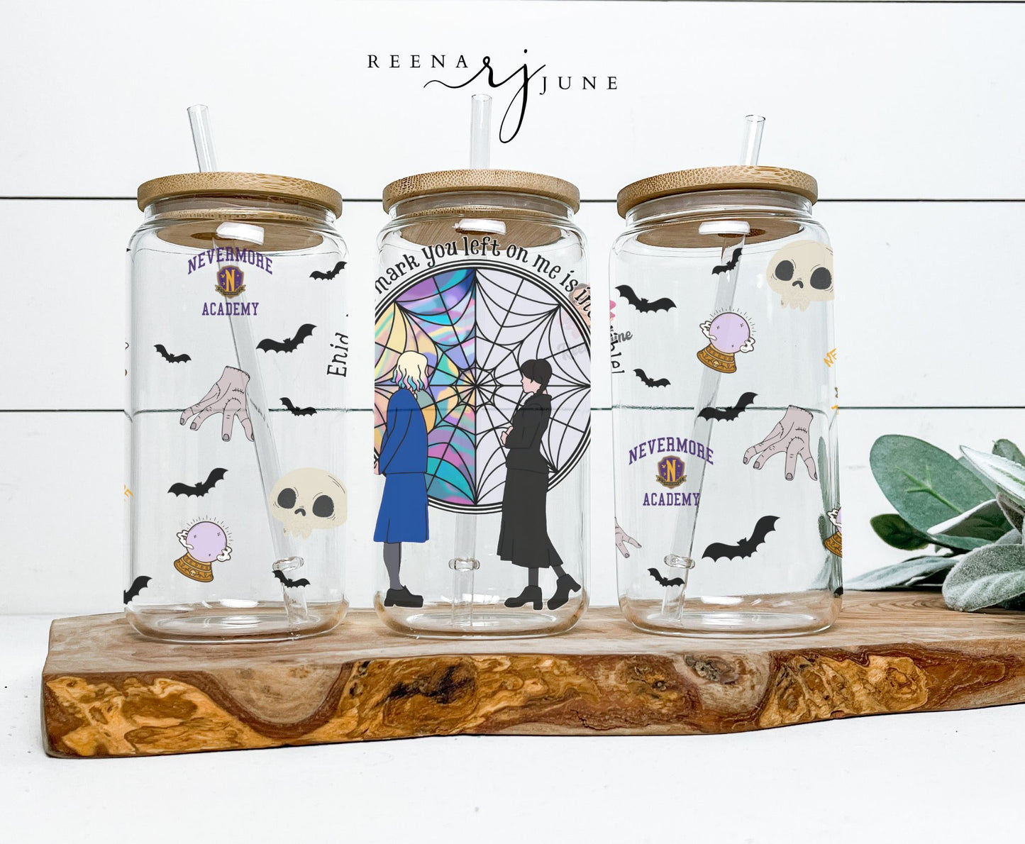 Wednesday Addams PNG Bundle - 16oz Libby Glass Wrap
