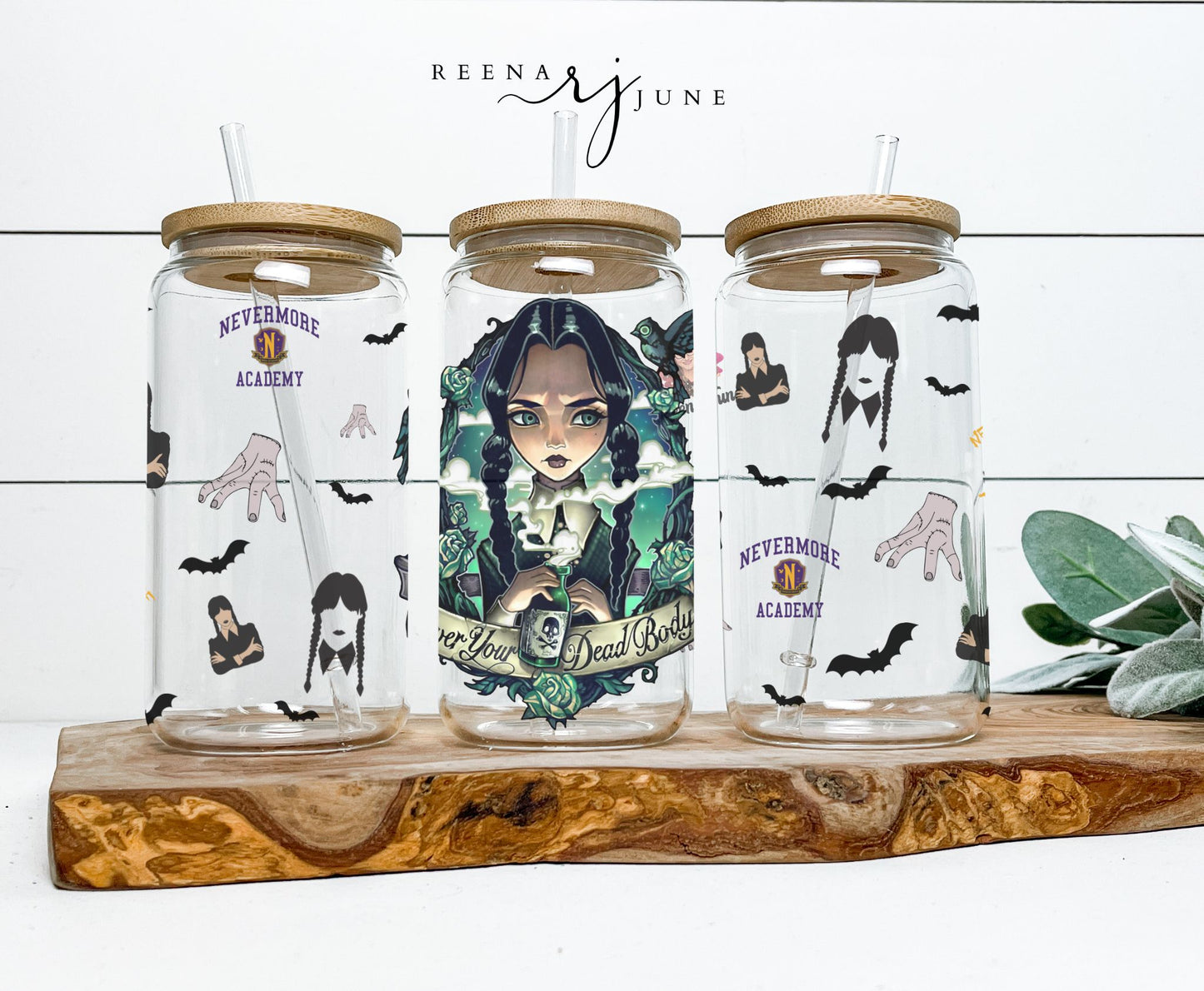 Wednesday Addams PNG Bundle - 16oz Libby Glass Wrap