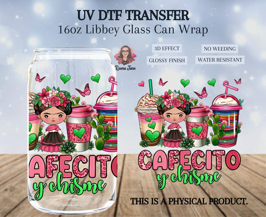 Cafecito y Chisme Frida Kahlos UV DTF Transfer