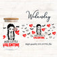 Little Mrs Valentine Wednesday 16oz Libby Glass Wrap PNG