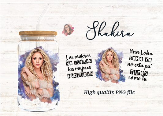Shakira 16oz Libby Glass Wrap PNG