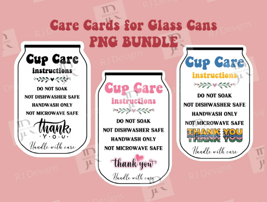 Glass Beer Can Care Card PNG Bundle