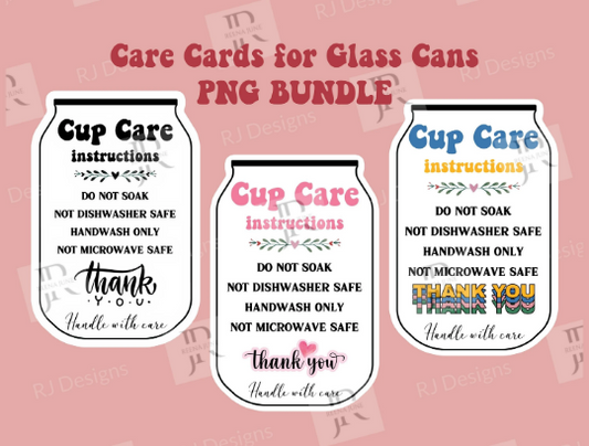 Glass Beer Can Care Card PNG Bundle