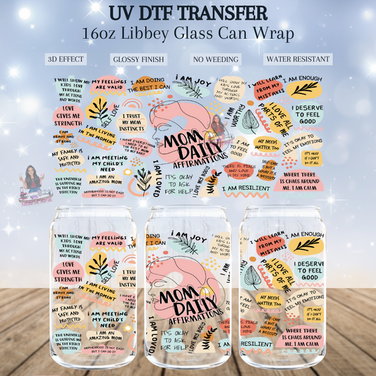 Mom Daily Affirmations UV DTF Transfer