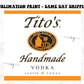 Tito's Vodka 20oz Skinny Tumbler Sublimation Print Sale