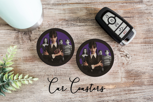 Wednesday Addams Car Coasters