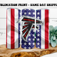 NFL Football Team - American Flag 20oz Skinny Tumbler Sublimation Print