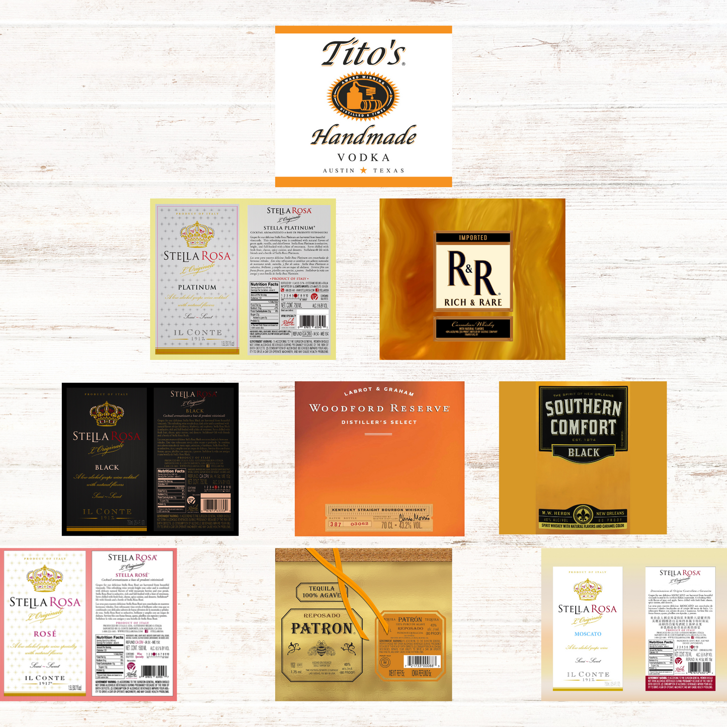 Alcohol Skinny Tumbler Wrap PNG Bundle