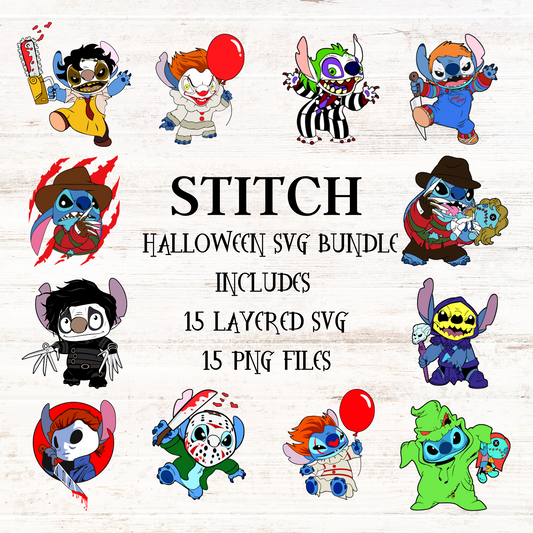 Stitch Halloween SVG Bundle