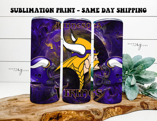 Vikings 20oz Skinny Tumbler Sublimation Print Sale
