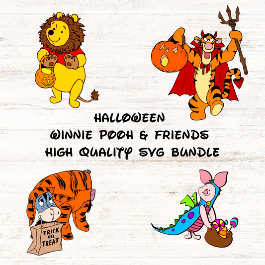 Halloween Winnie Pooh and Friends SVG Bundle