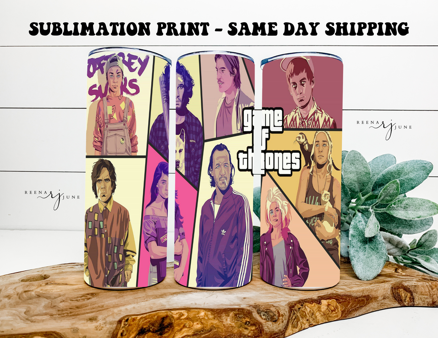Game of Thrones 20oz Skinny Tumbler Sublimation Print