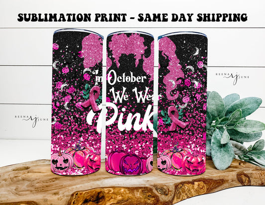 Hocus Pocus Halloween - Cancer Awareness 20oz Skinny Tumbler Sublimation Print