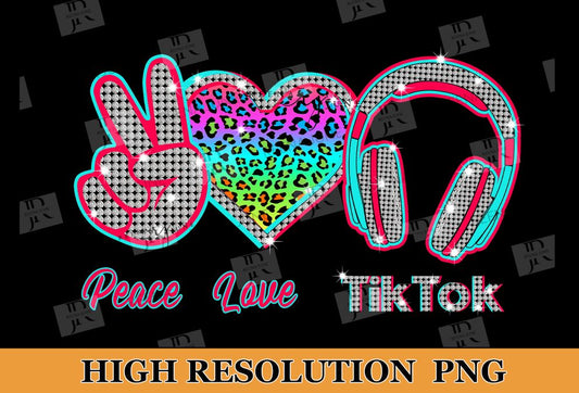 Diamonds Peace Love Tik Tok PNG