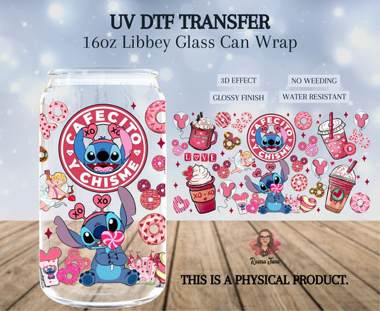Stitch Cafecito y Chisme UV DTF Transfer