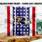 NFL Football Team - American Flag 20oz Skinny Tumbler Sublimation Print