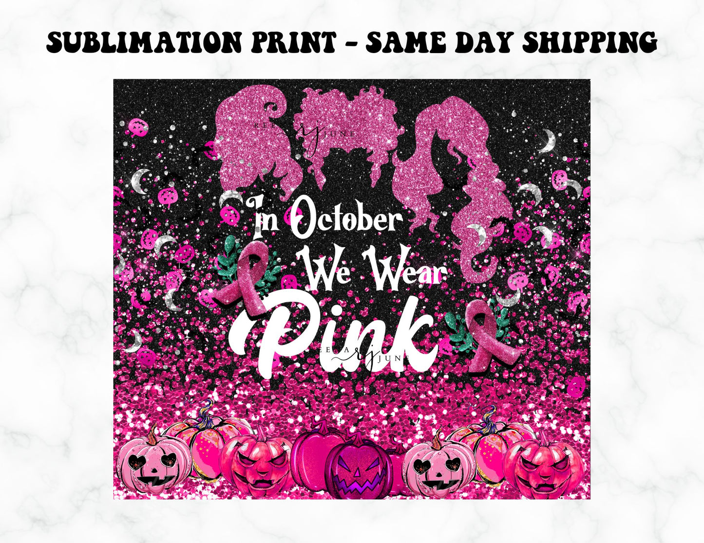 Hocus Pocus Halloween - Cancer Awareness 20oz Skinny Tumbler Sublimation Print