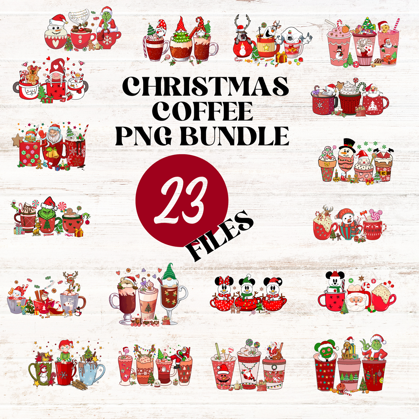 Christmas Coffee PNG Bundle