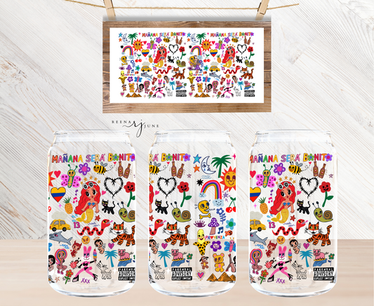 Karol G - Manana Sera Bonito 16oz Libbey Glass Sublimation Print