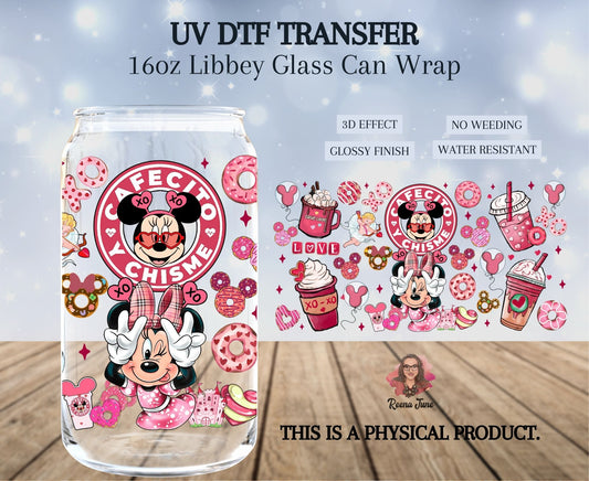 Minnie Cafecito y Chisme UV DTF Transfer