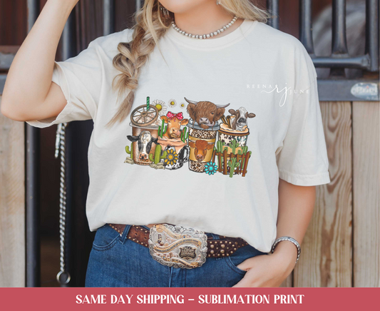 Cow Design - Western - Farm Sublimation Print