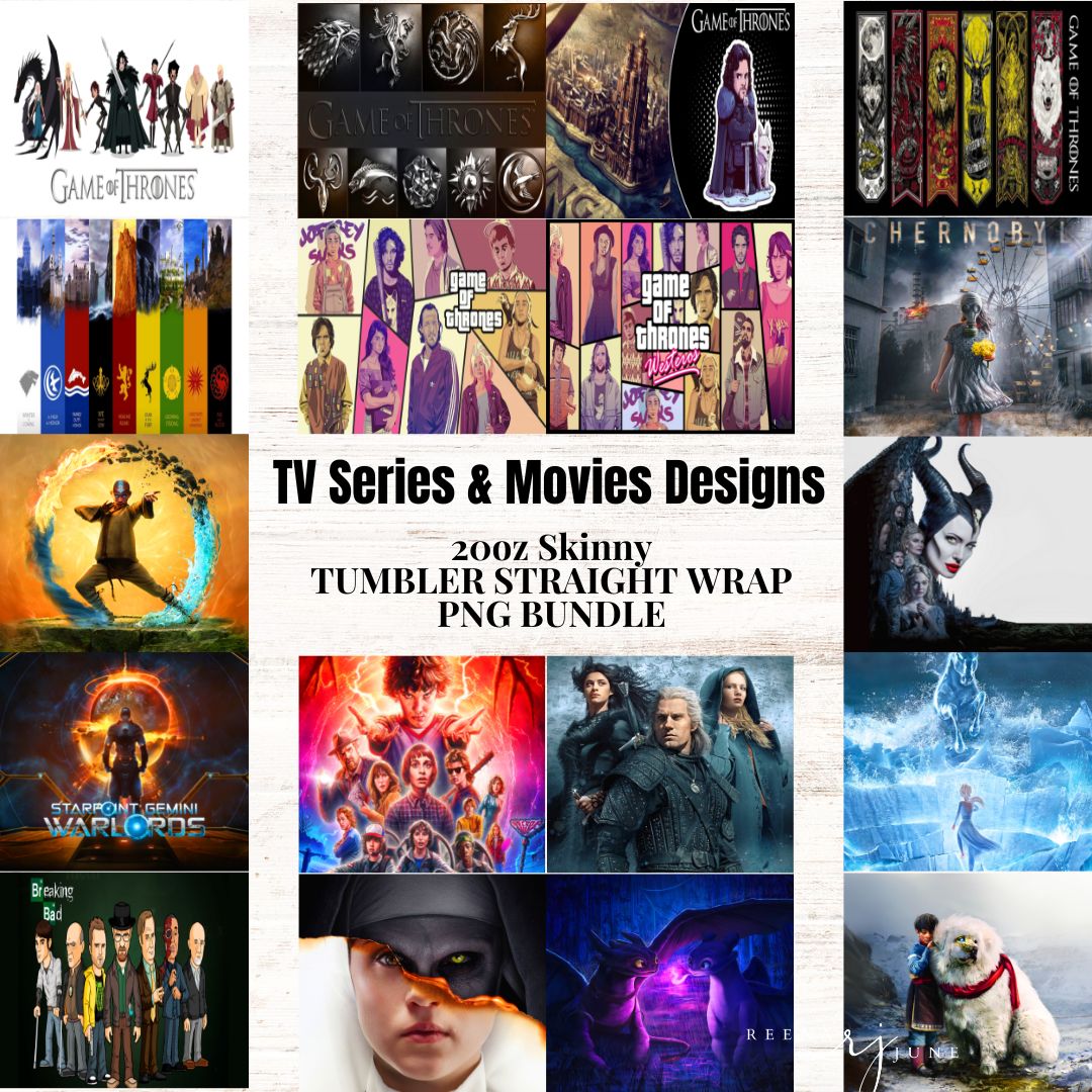 Cartoons & TV Seriers Skinny Tumbler Wrap PNG Bundle