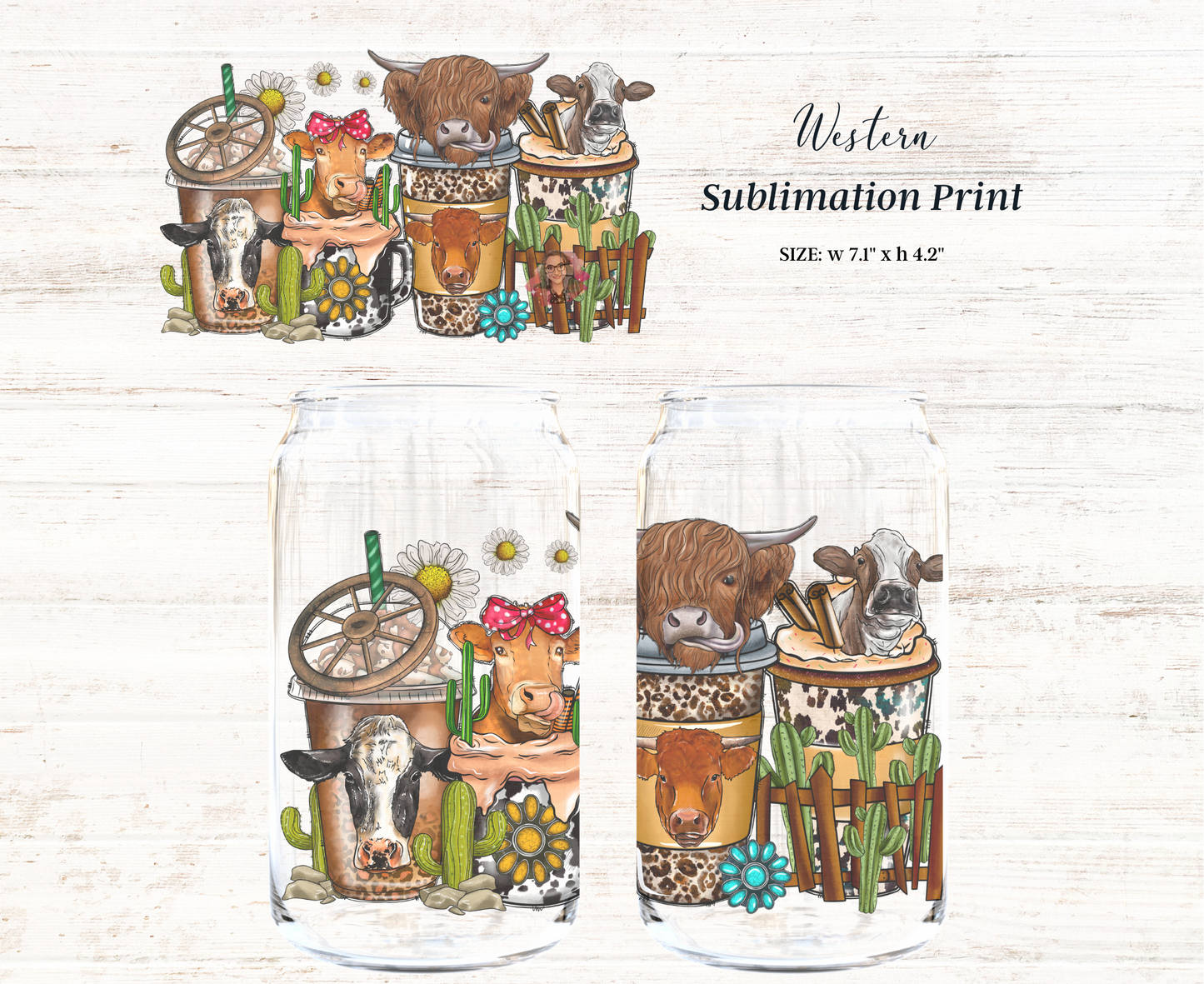 Cow Design - Western - Farm Sublimation Print