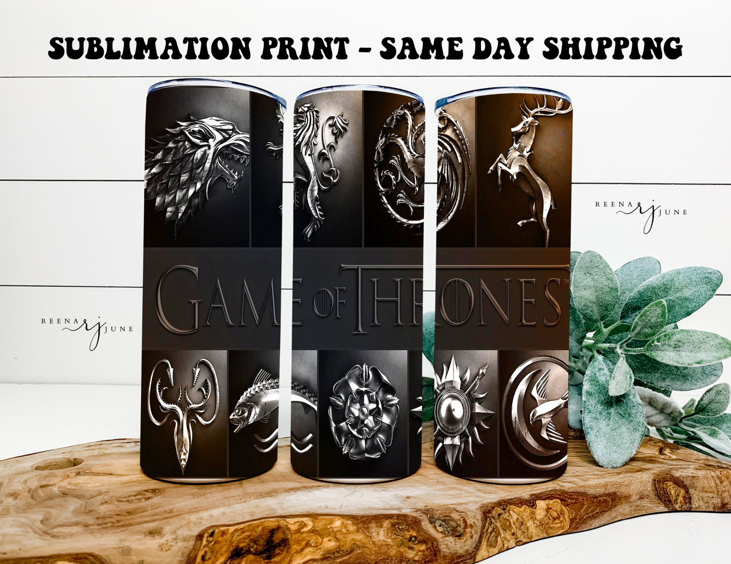 Game of Thrones 20oz Skinny Tumbler Sublimation Print