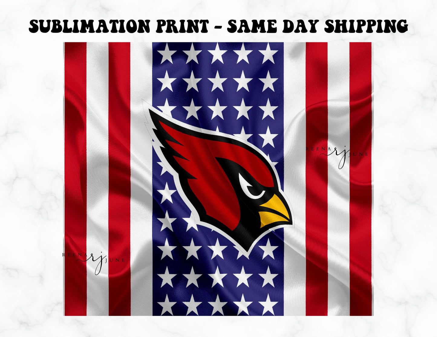 NFL Football Team - American Flag 20oz Skinny Tumbler Sublimation Print