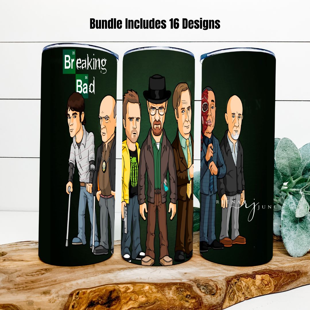 Cartoons & TV Seriers Skinny Tumbler Wrap PNG Bundle
