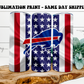 NFL Football Team - American Flag 20oz Skinny Tumbler Sublimation Print