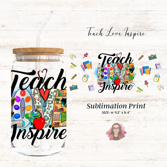 Teacher 16oz Libbey Glass Sublimation Print Sale