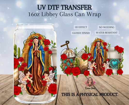 Lady of Guadalupe Coffee - Virgencita de Guadalupe UV DTF Transfer