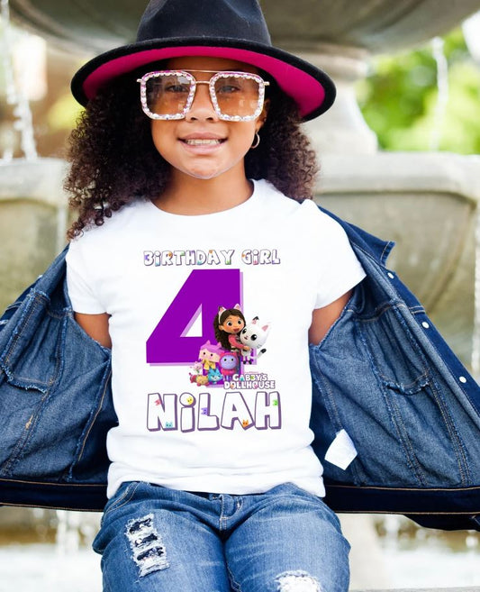 Custom Gabbys Dollhouse Birthday Shirt File - 48 Hour Turn Around