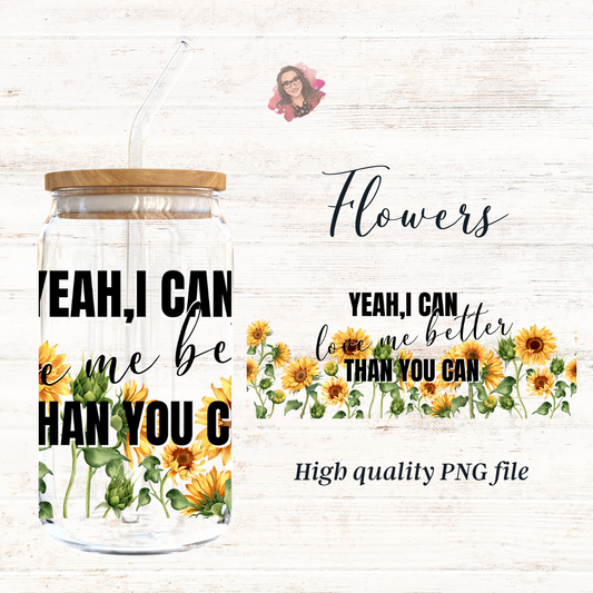Miley Cyrus Flowers Inspired 16oz Libby Glass Wrap PNG